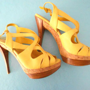 Wild Pair Platform Yellow Heels 8.5 Women